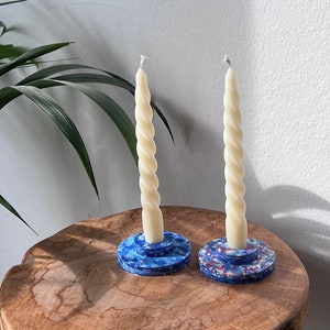 Candle Holder Made from Recycled Plastic Handmade Eco Candlestick Sustainable Aesthetic Taper for Home Decor & Universal Gift image 4