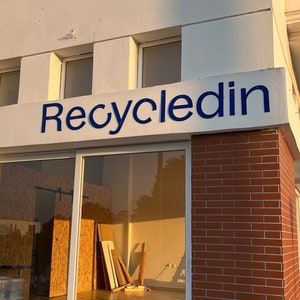 Custom Shop Storefront Sign Hand Made from Recycled Plastic & 100% Sustainable