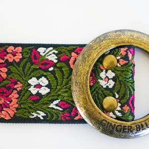 Jacquard Embroidered Floral Belt|Superbloom Pink|
