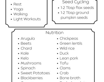Cycle Journal | Recommended Workouts and Nutrition Included