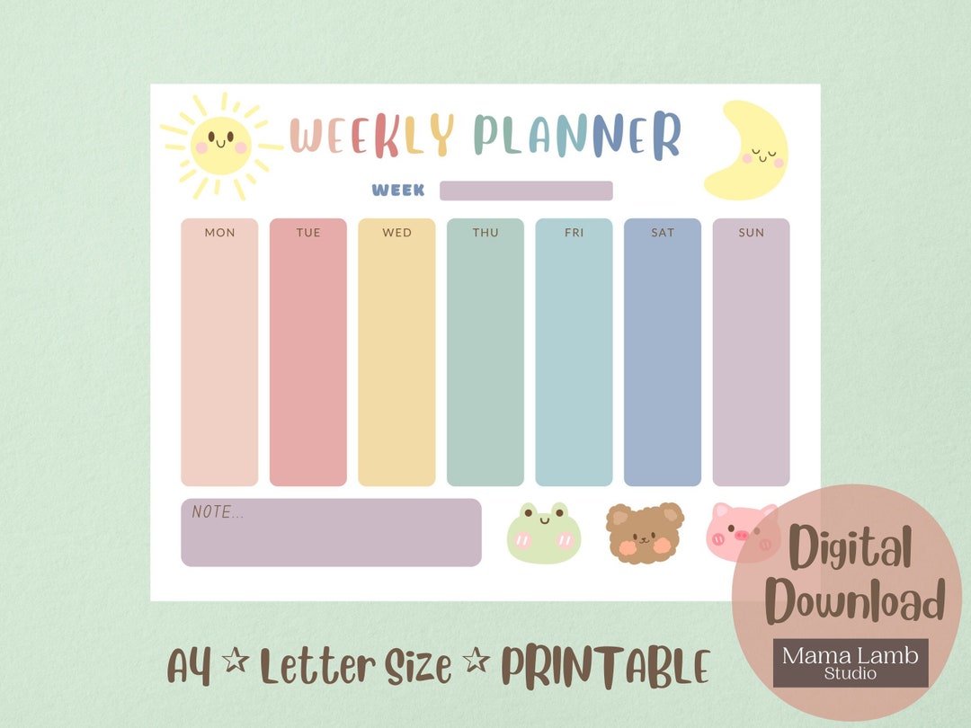 Printable Weekly Planner, Printable Monthly Planner, Printable Calendar ...