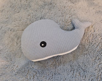 Cute whale pillow * waffle piqué * pillow