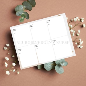 Printable Nursing 6 Patient Vital Signs Tracker