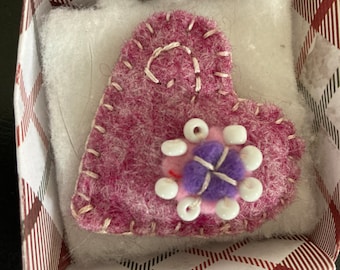 Felt Heart Brooch