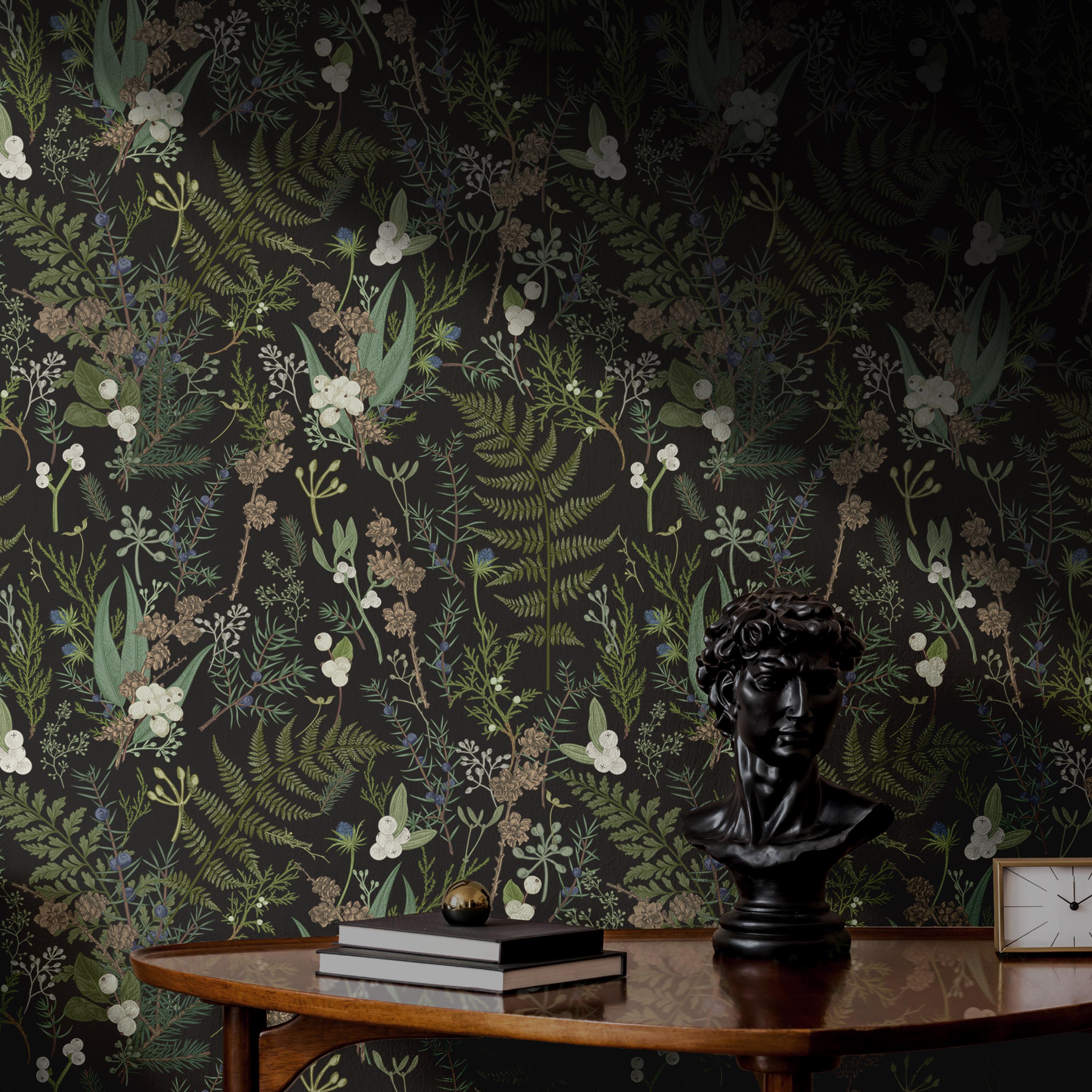 Moody Botanical Wallpaper | Dark Academia Bedroom Bathroom | Removable,  Peel and Stick, Prepasted | Forest Maximalist Woodland Wallpaper - Etsy