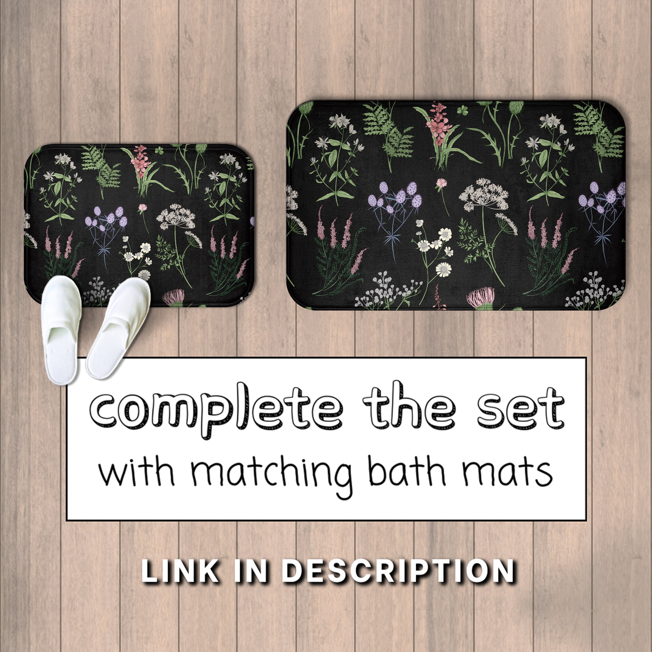 Duschvorhang Vintage-Pilz-Design – Botanisches Blumenmuster, Boho-stil, Für Badewanne Oder Dusche