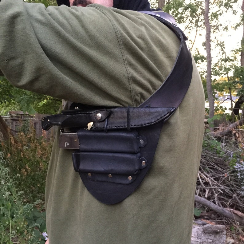 Leather Concealed or Open Carry Double Shoulder Harness does Etsy