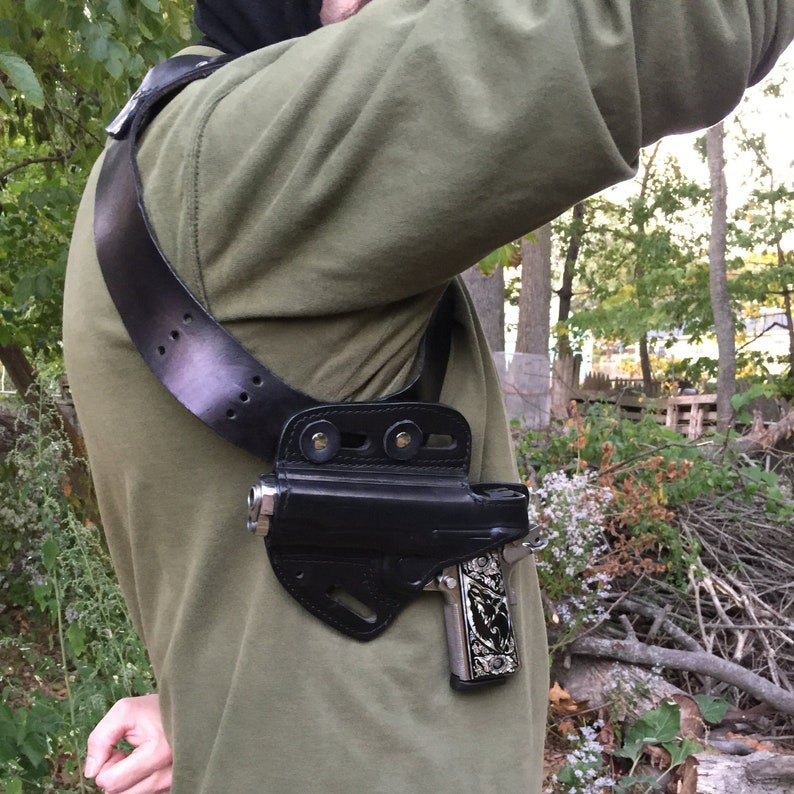 Leather Concealed or Open Carry Double Shoulder Harness does Etsy