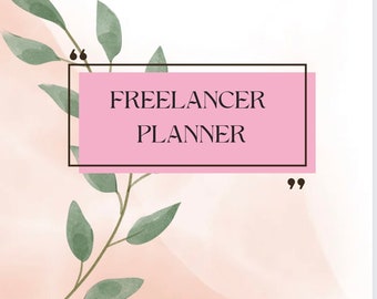 Self employed planner for freelancers, printable business journal, expense tracker budget planner client customer templates
