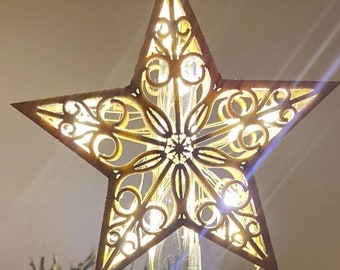 Small light up star tree topper