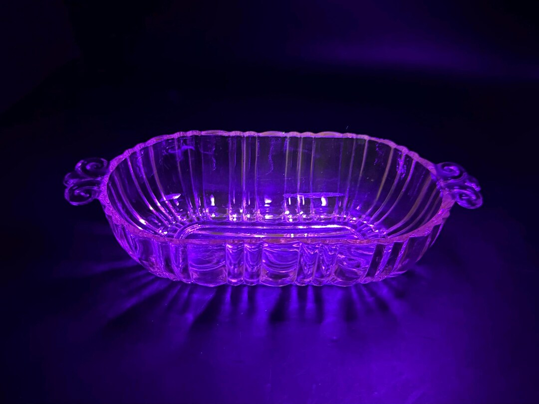 Vintage Hocking Glass “old Café” Pink Depression Glass Olive / Relish ...