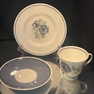 Wedgwood Bone China Trio – Glen Mist by Susie Cooper Design – Cup, Saucer, Side Plate – England