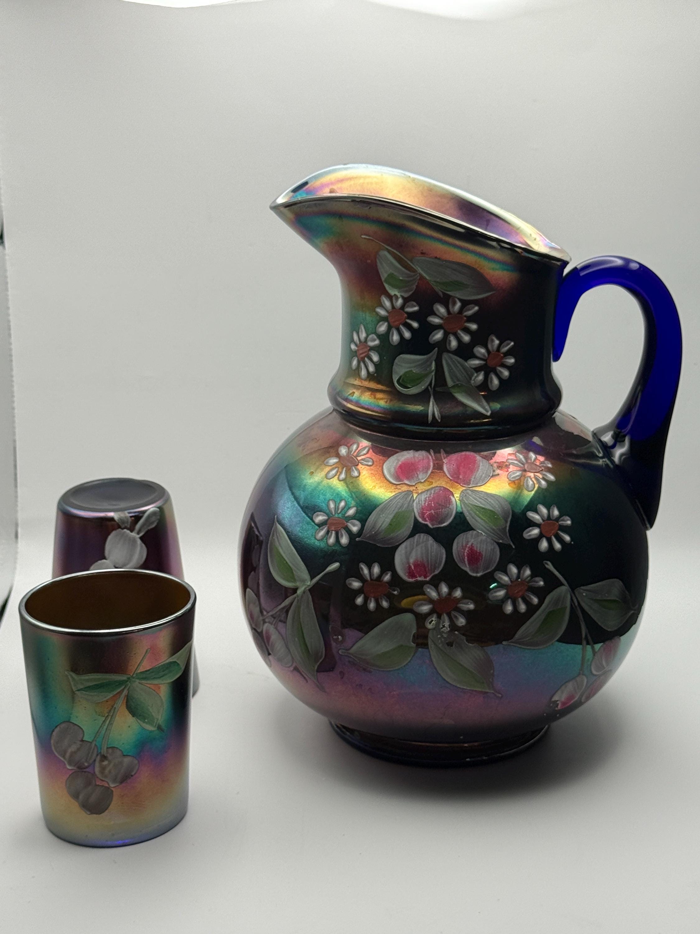 フェントングラス ピッチャー 手作り ガラス 花瓶❤️ フェントングラス ピッチャー 手作り ガラス 花瓶❤️