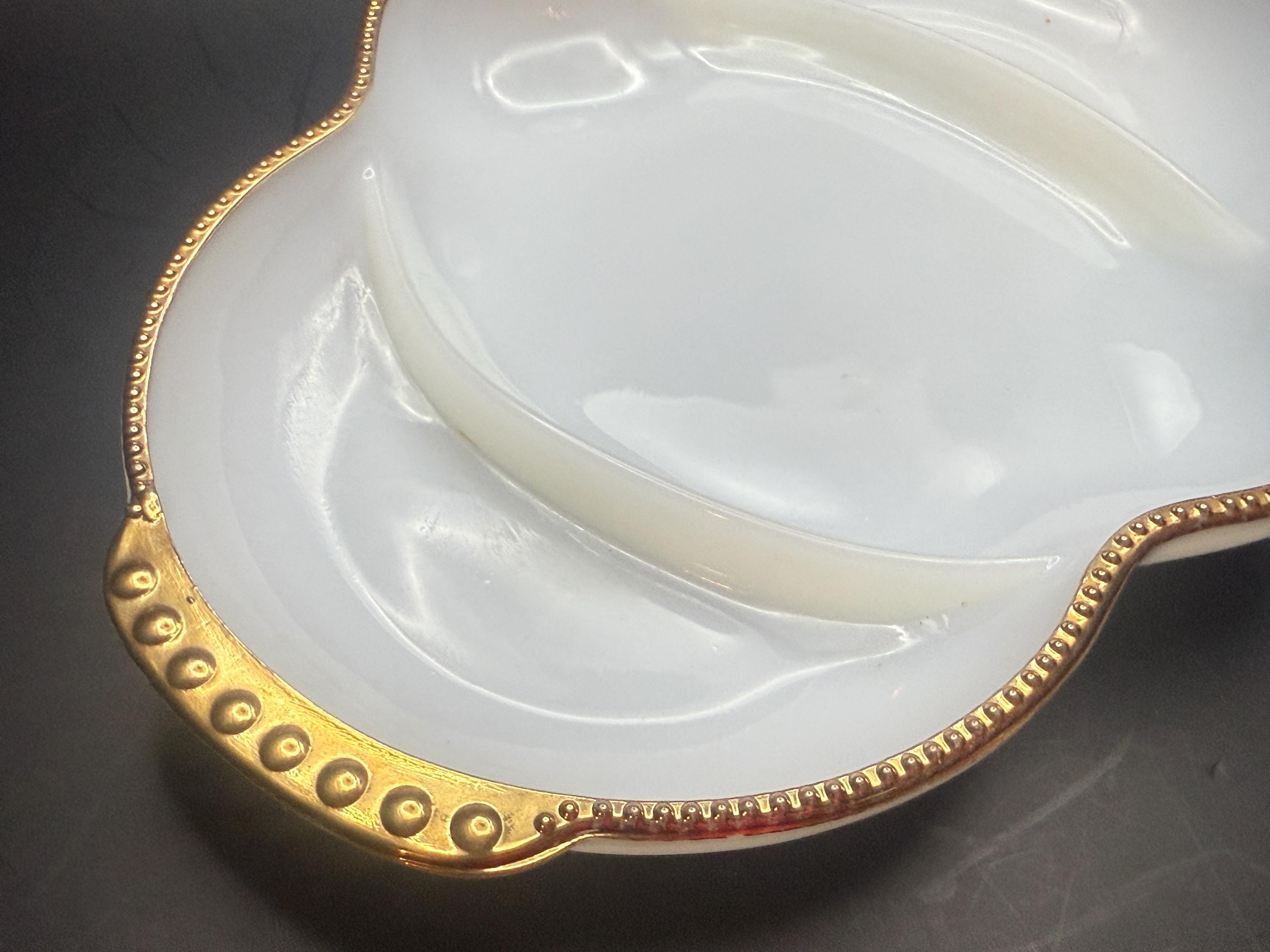 ファイヤーキング ミルクガラス 分割式レリッシュディッシュ – 3