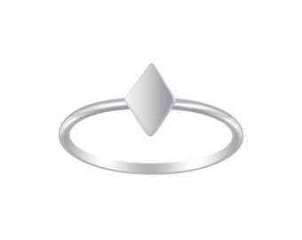 Sterling Silver Ring Diamond Shape • minimalist ring Valentine’s Day gift