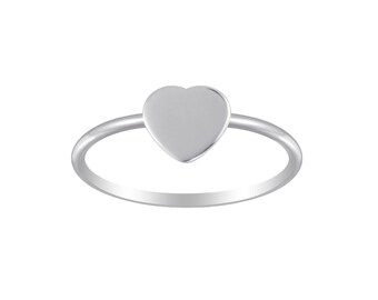 Sterling Silver Ring Tiny Heart • minimalist rings Valentine’s Day gift