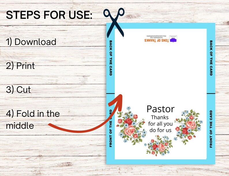 Printable Pastor Appreciation Card, Pastor Thank You Card, Pastor Card - Etsy