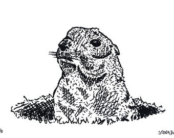 Groundhog - 5x7 Screenprint