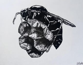 Yellow Jacket - 5x7 Screenprint