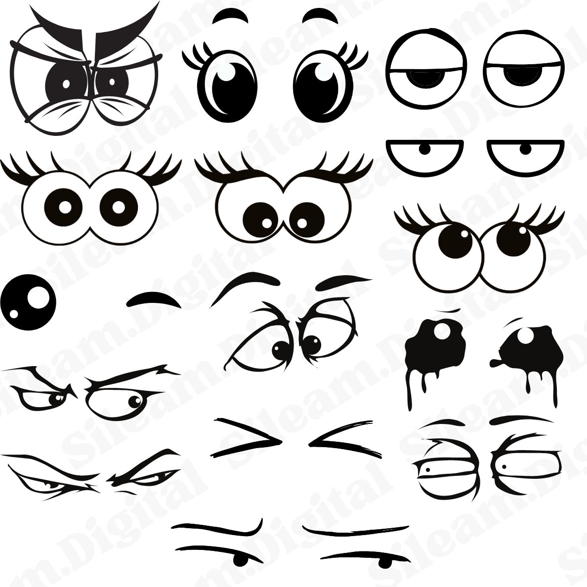 Anime Girl Eyes SVG Bundle, Anime Eyes Svg, Eyes Svg File, Eyelashes svg,  Manga eye Svg, Cartoon eyes svg, Svg cut file, Anime Eyes Cricut.