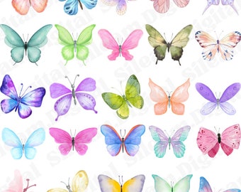 Watercolor Butterfly PNG files. Digital files for Cricut. Butterfly digital files for print on demand designs.