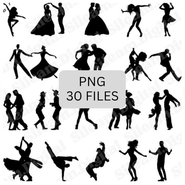 Dance silhouette PNG files. Digital files for Cricut.  Dance silhouette digital files for print on demand designs.