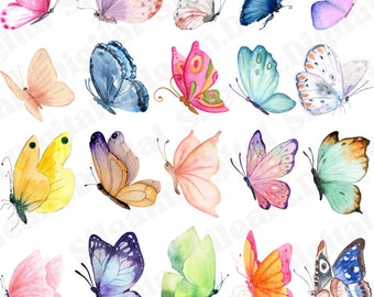 Watercolor Butterfly PNG files. Digital files for Cricut. Butterfly digital files for print on demand designs.