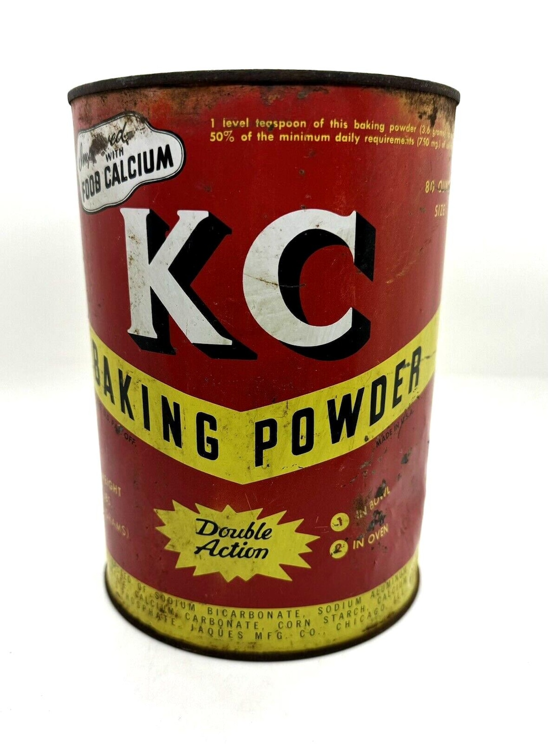 KC Baking Powder 5 LBS. Can Red Yellow Vintage Bold Graphics ...