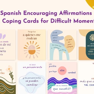 Spanish healing coping cards for difficult moments | overcome anxiety and build emotional resilience with coping skill cards & affirmations