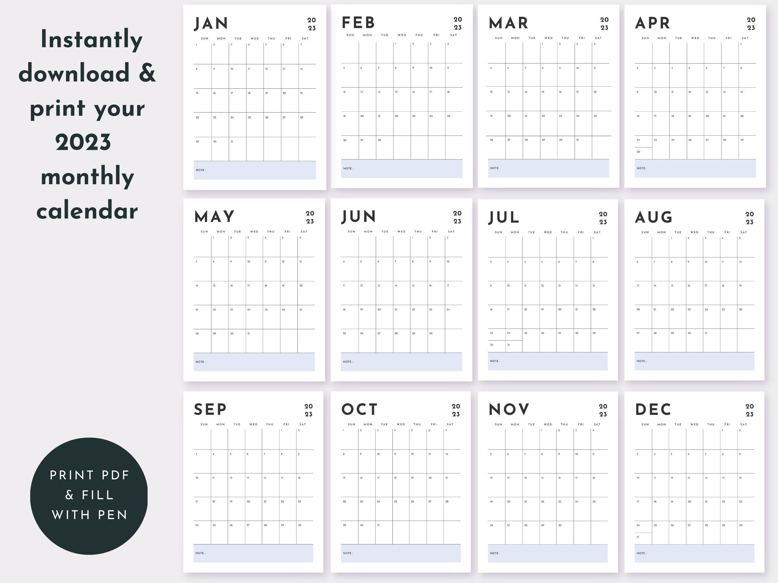 editable-12-month-calendar-minimalist-simple-pdf-in-a4-and-us-etsy