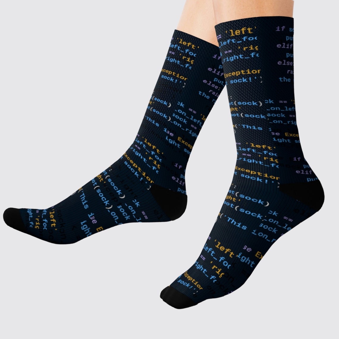 Programmer Socks Dark Mode Cool and Comfortable Code Designs Etsy