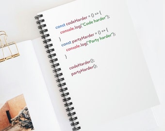 Original Code Hard Party Harder Notebook - Unique gift for Programmers - Code Notebook