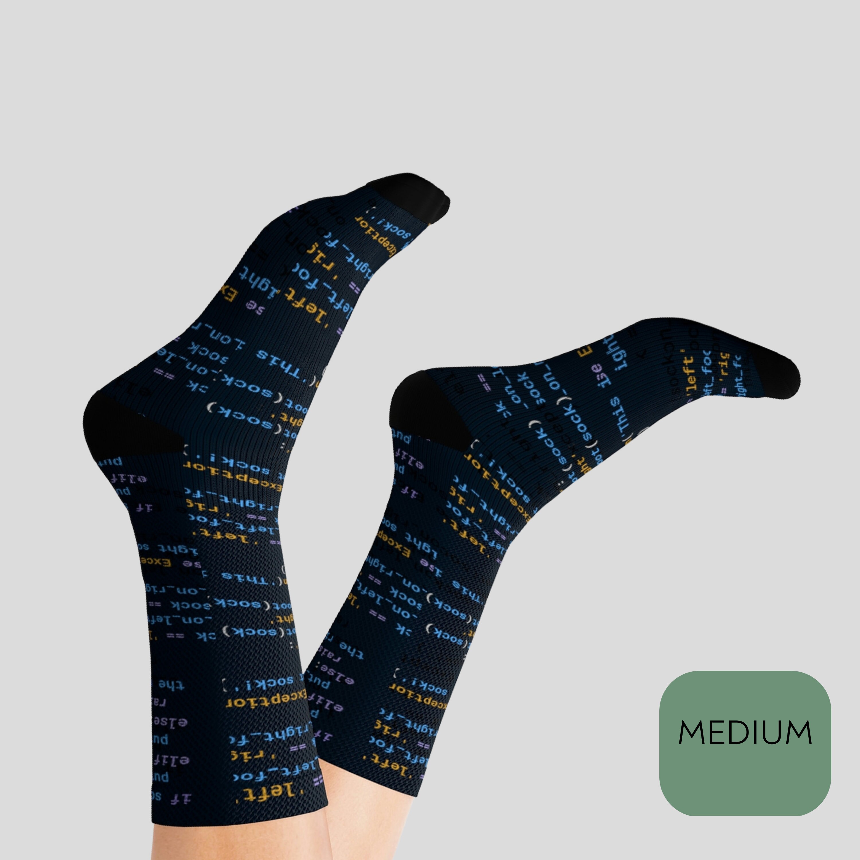 Programmer Socks Dark Mode Cool and Comfortable Code Designs Etsy