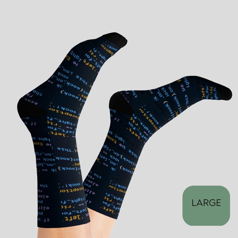 Programmer Socks Dark Mode Cool and Comfortable Code Designs Etsy