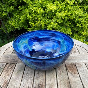 Large ceramic bowl, Cobalt blue, handmade fruit bowl