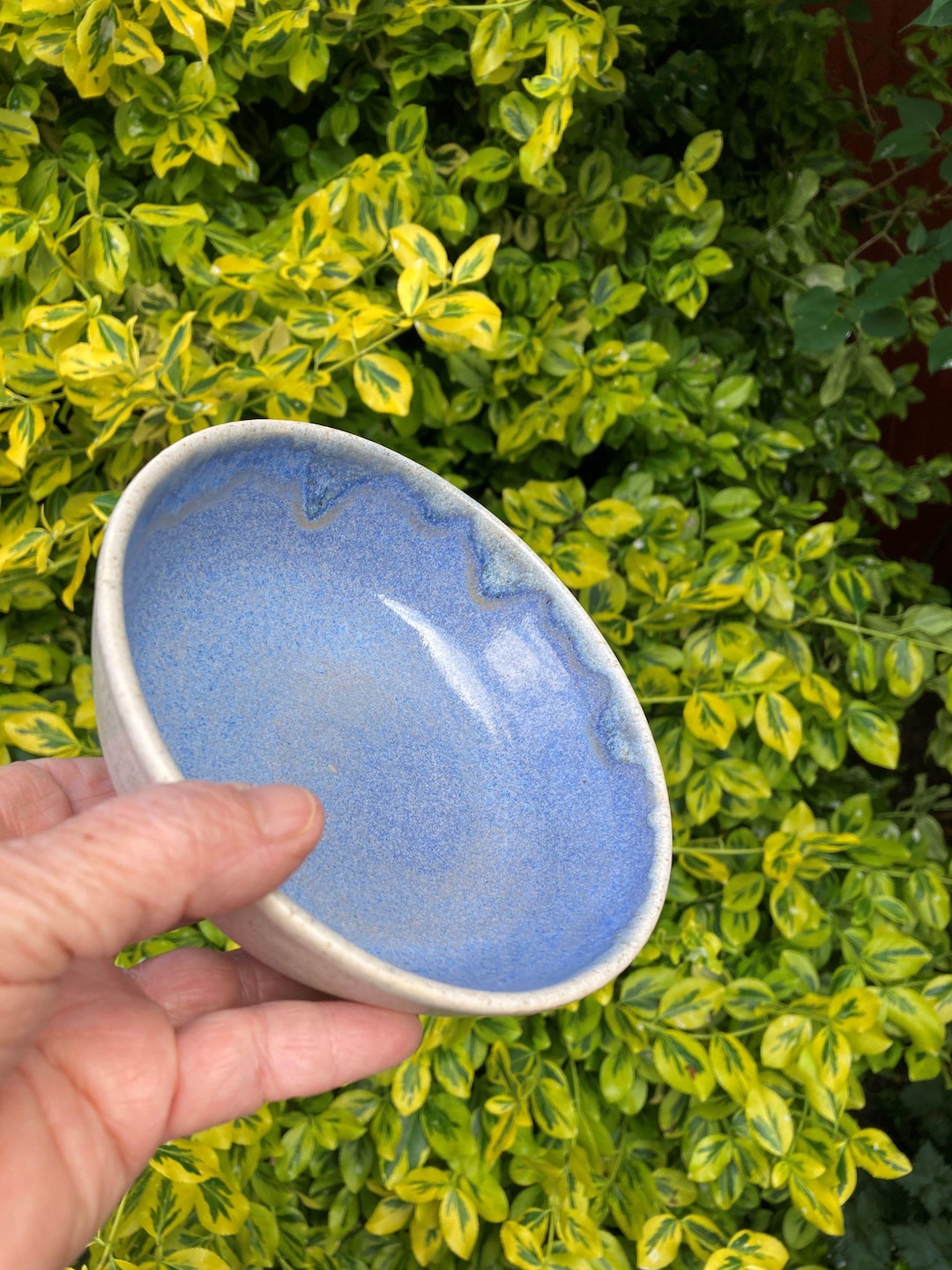 Handmade Rustic Blue Ceramic Snack, Dessert Bowl, Wheel Thrown Pottery ...