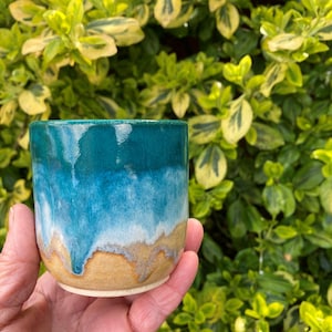 Handmade tumbler, Morning Tide, ceramic coffee, tea cup