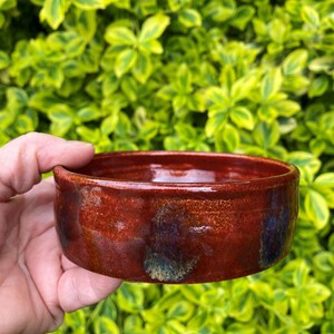 Kleine Keramik Hunde-, Katzen-Schale, Schamottstein rot, handgetöpfert