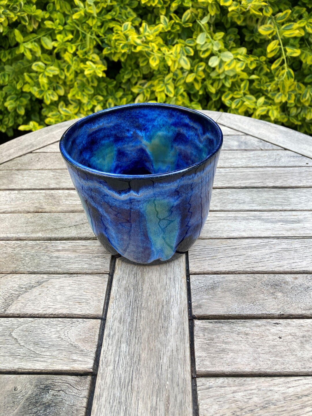 Ceramic Plant Pot, Cobalt Blue, Handmade Wheel Thrown Pottery - Etsy