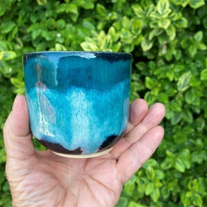 Handgemaakte beker, Midnight Tide, keramische koffie- of theekop