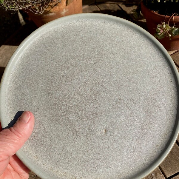 Handmade rustic pottery plate, Sage blue grey stoneware ceramic lunch plate, side plate, cake plate
