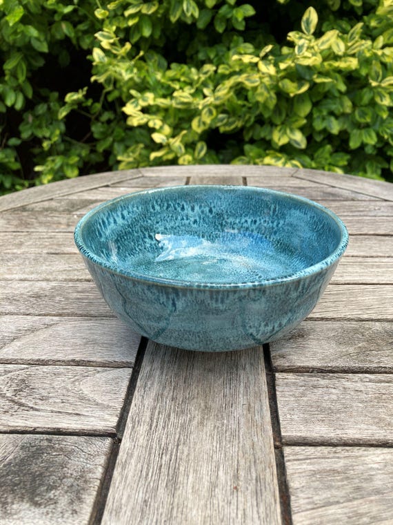 Ceramic Cereal Bowl, Seafoam Green, Handmade Breakfast, Soup