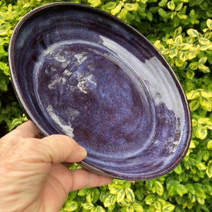 Large pasta bowl in Merlot purple. Handmade pottery fruit bowl, wheel thrown