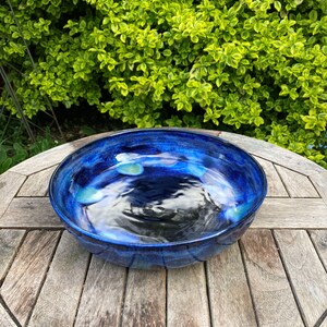 Large ceramic bowl, Cobalt blue, handmade pottery