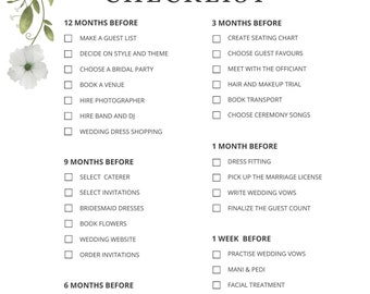 Digital Wedding Day checklist,wedding,bride,digital,checklist,planning,wedding day,hen party