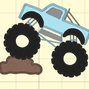 Broderifil med applikation för monstertruck - flera storlekar - direkt nedladdning