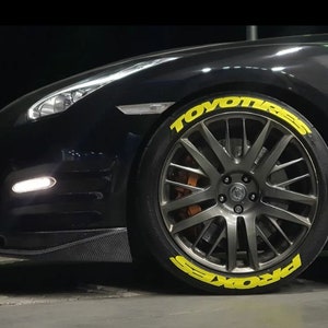 Permanent Toyo Tires Proxes Tire Lettering Stickers 1.00&quot; for 14&quot; to 20&quot; 8 pcs Kit