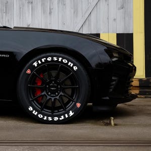 Pegatinas permanentes Firestone para rotulación de neumáticos de 1,25&quot; para neumáticos de 14&quot; a 22&quot;, kit de 8 piezas