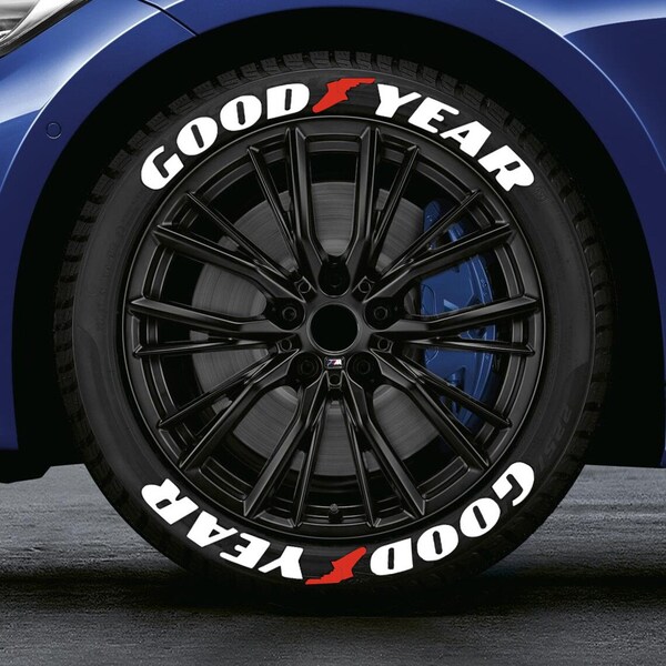 Permanent Good Year Tire Lettering Stickers 1.25" for 14" to 22" 8 pcs Kit