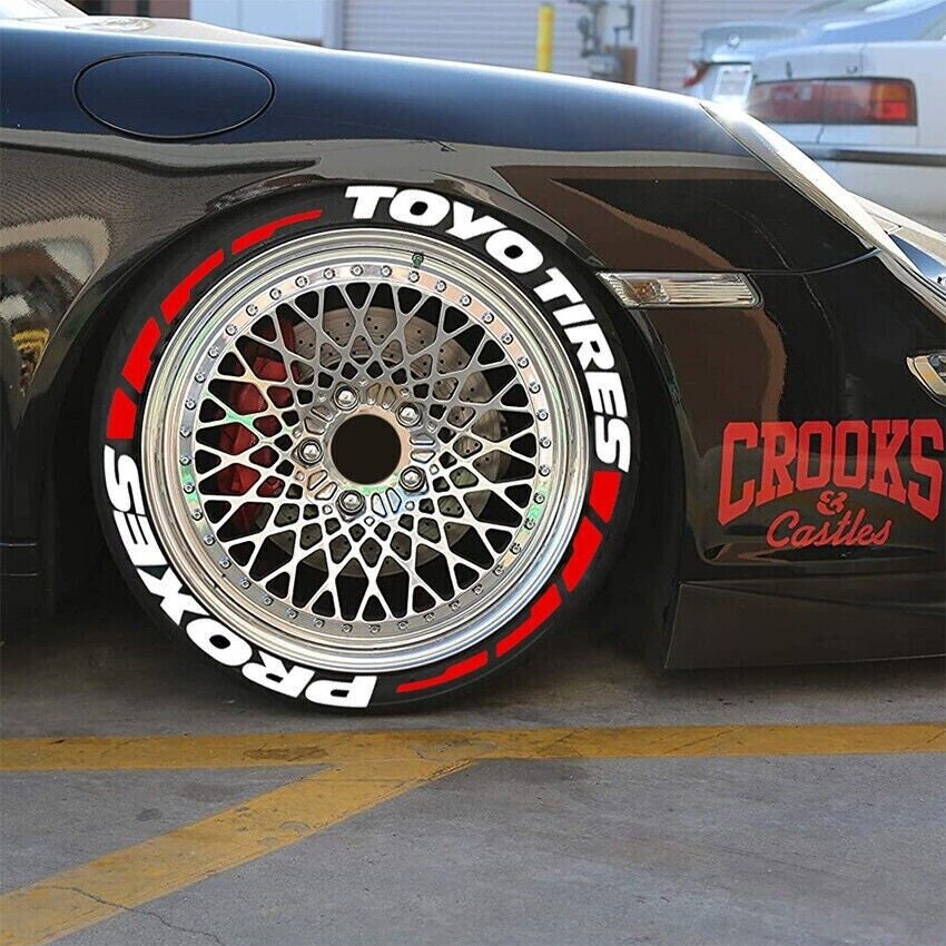 Toyo Tires Proxes Permanent Tire Lettering Stickers – 4 Kit Decals 1.25"
